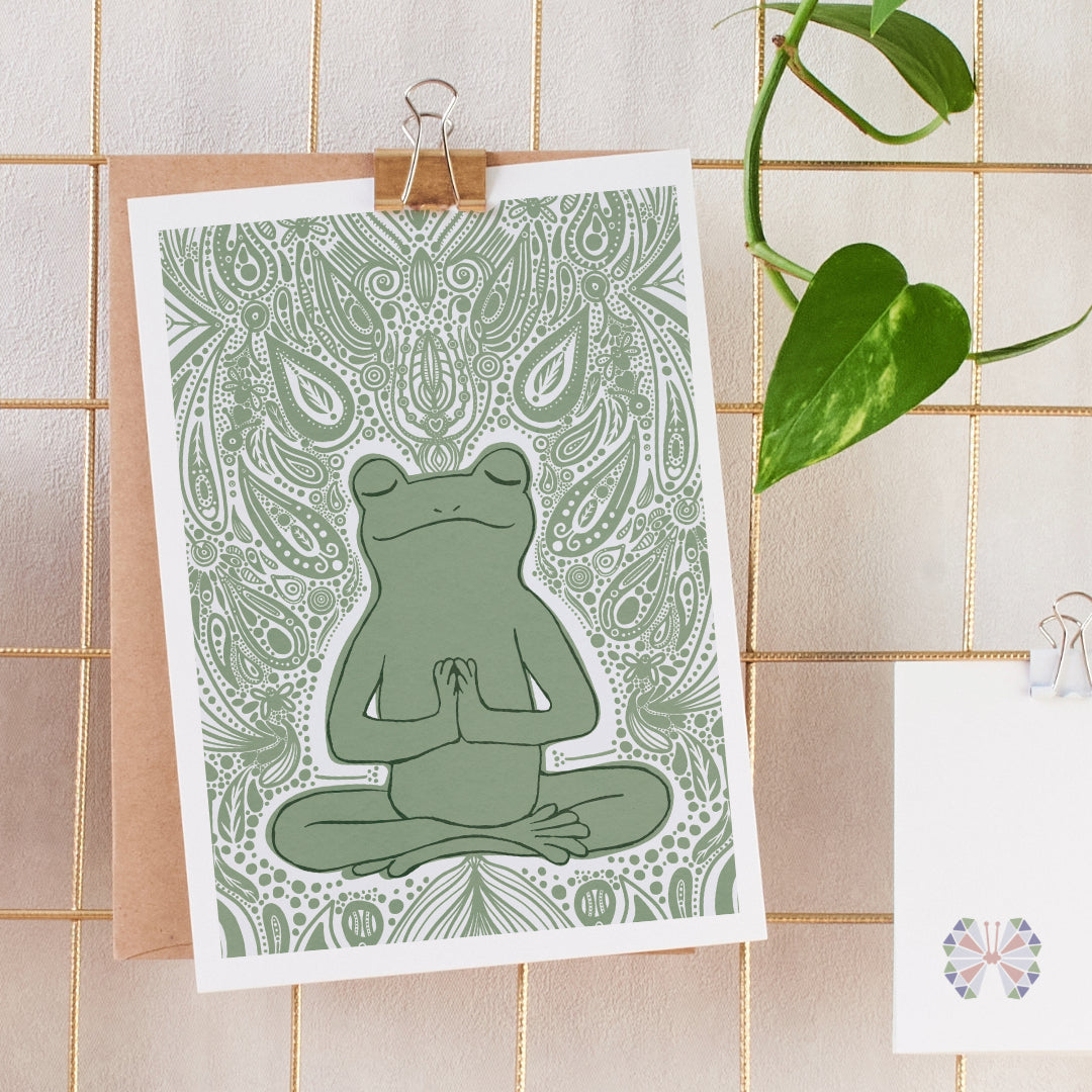 Zen Frog Friend Meditating Art Print