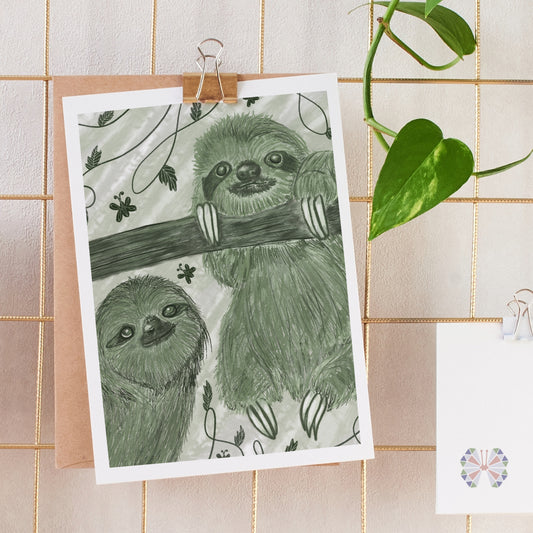 Sloth Pals Art Print